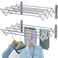 Wall Grill Mounted Clothes Hanger Foldable SS