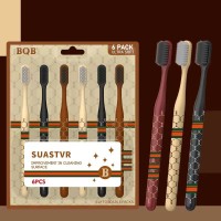6 Soft Hair Ten Thousand Hair Non-Slip Handle Family Toothbrushes
